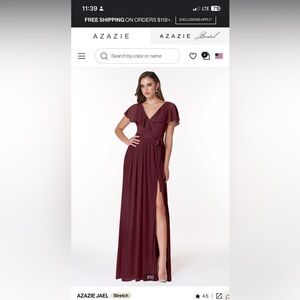 Azazie Burgundy Wedding bridesmaid dress